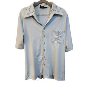Vintage Men's Joel Western-Style Short Sleeve Polyester Shirt Large